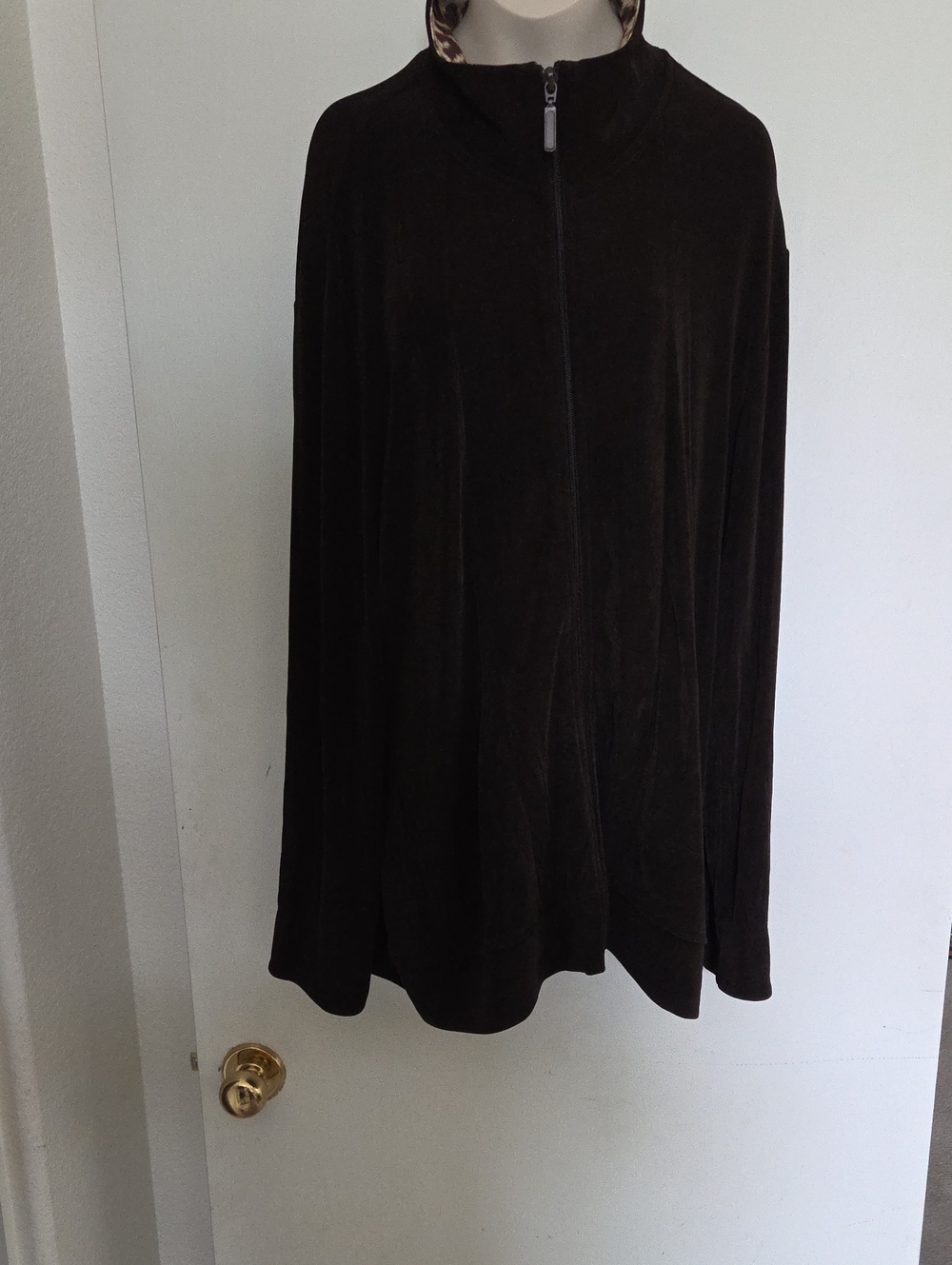 Chico's Chocolate Brown A-Line Zip-Front Jacket